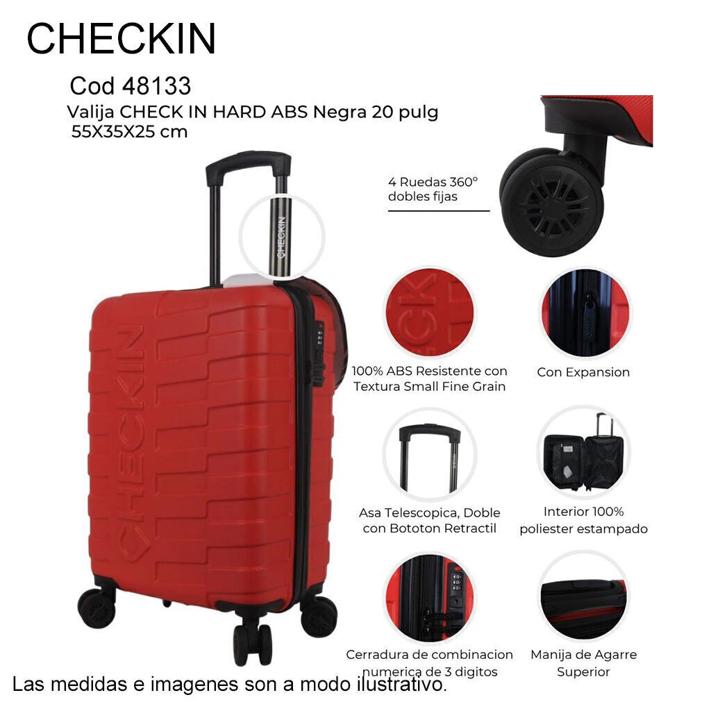Carry on CHECK IN Rojo
